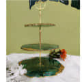 3-tiered Cake Stand with (Green) - top_view