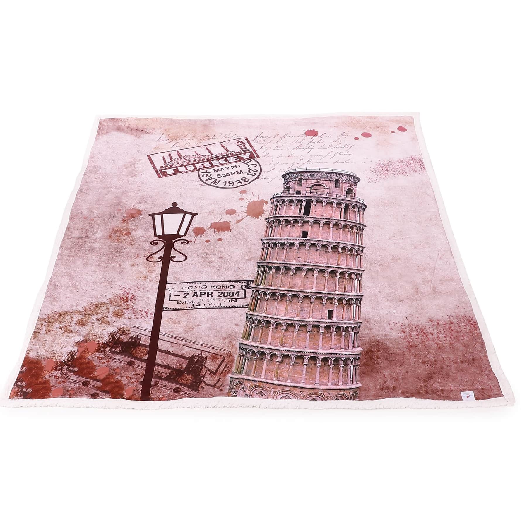 Nomaadi Leaning Tower of Pisa Digital Print(BLanket) - top_view