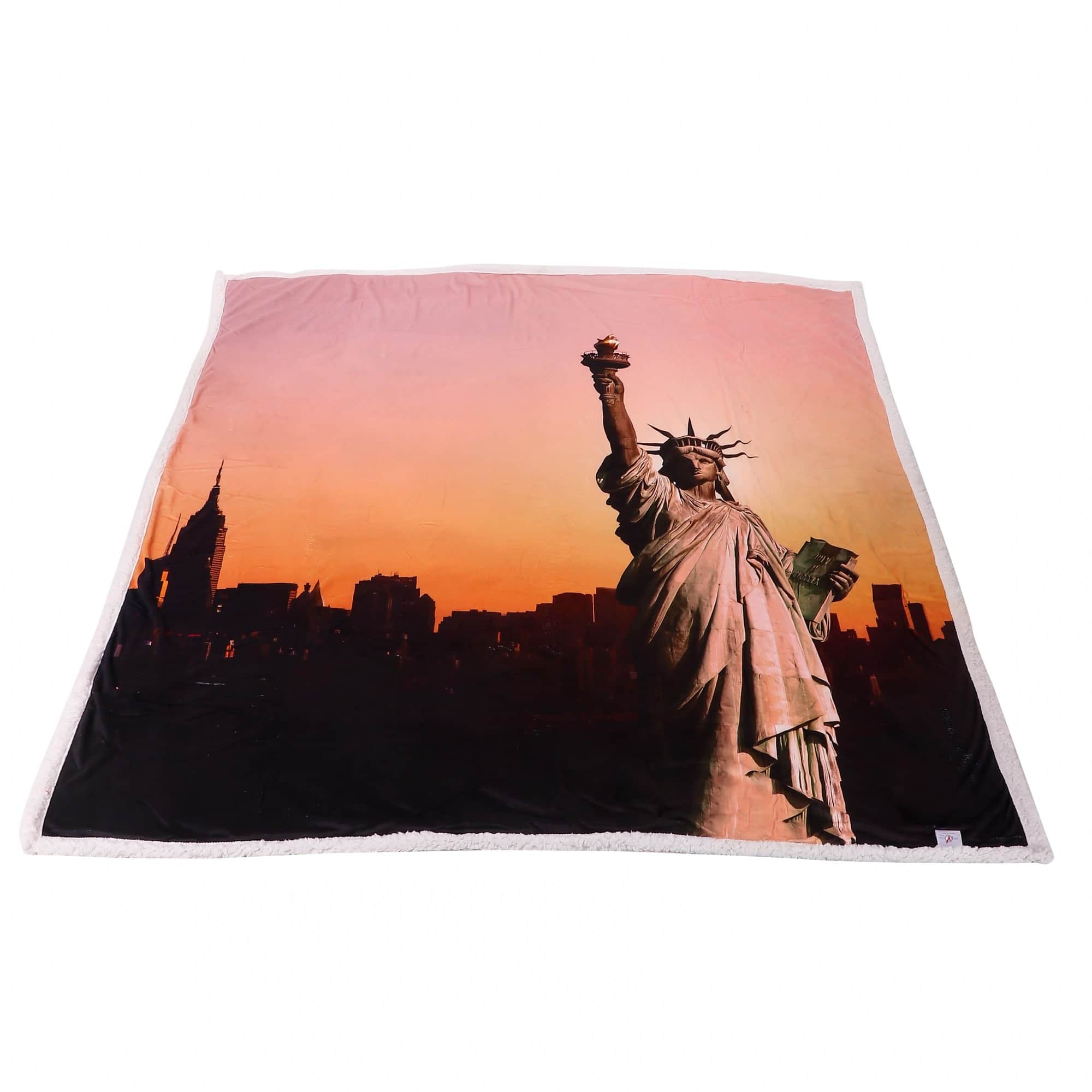 Statue of Liberty Sherpa Digital Print (Blanket) - top_view