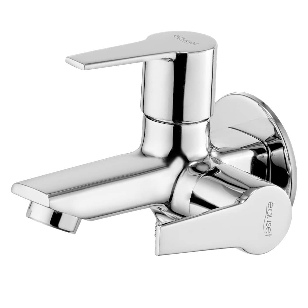 Brass 2-in-1 Bib Cock Tap (Silver) - top_view
