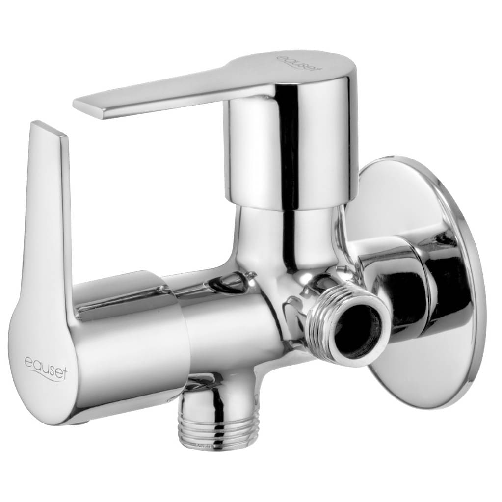 Fusion Angle Valve 2 in 1 with Chrome Finish (Silver, Brass)