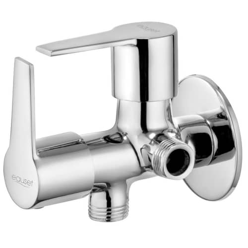 Fusion Angle Valve 2 in 1 with Chrome Finish (Silver, Brass)