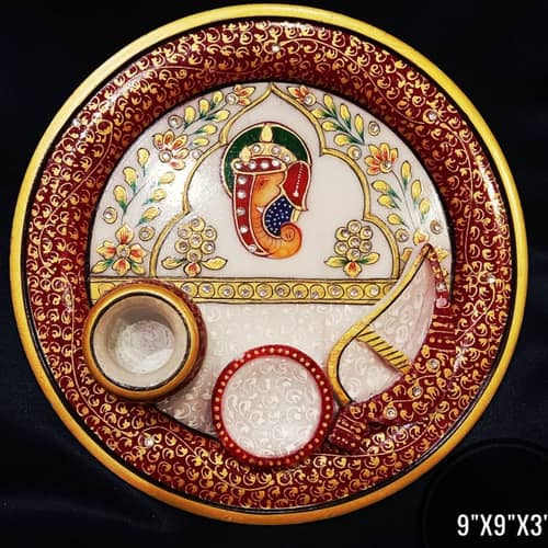 Ganesha Puja thali (Marble)