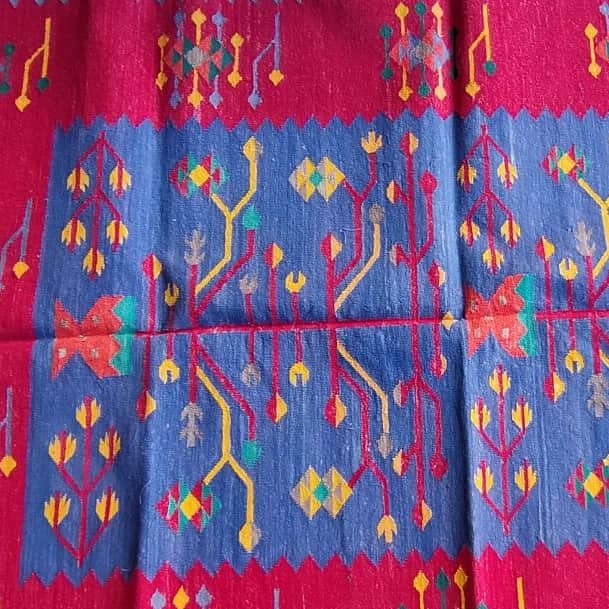 4*6 Cotton Durry Panja Dhurrie Rug Area Rug Handwoven - top_view