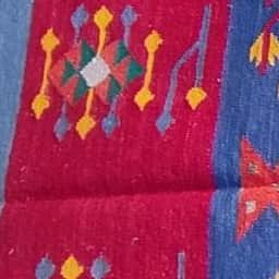 4*6 Cotton Durry Panja Dhurrie Rug Area Rug Handwoven - rear_view