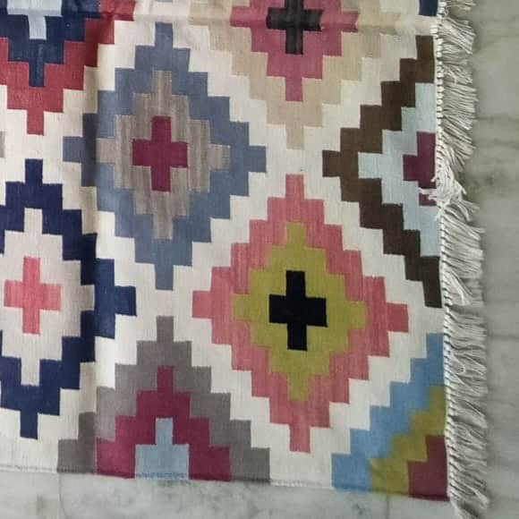 4*6 Cotton Area Rug Handwoven - rear_view