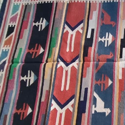 Cotton Durry Panja Rug Area Rug Handwoven (4X6) - front_view