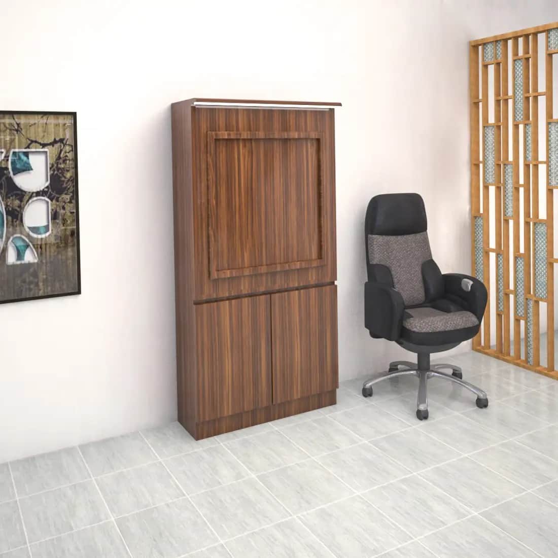 Multi Functional Study Table With glossy Finish - front_view