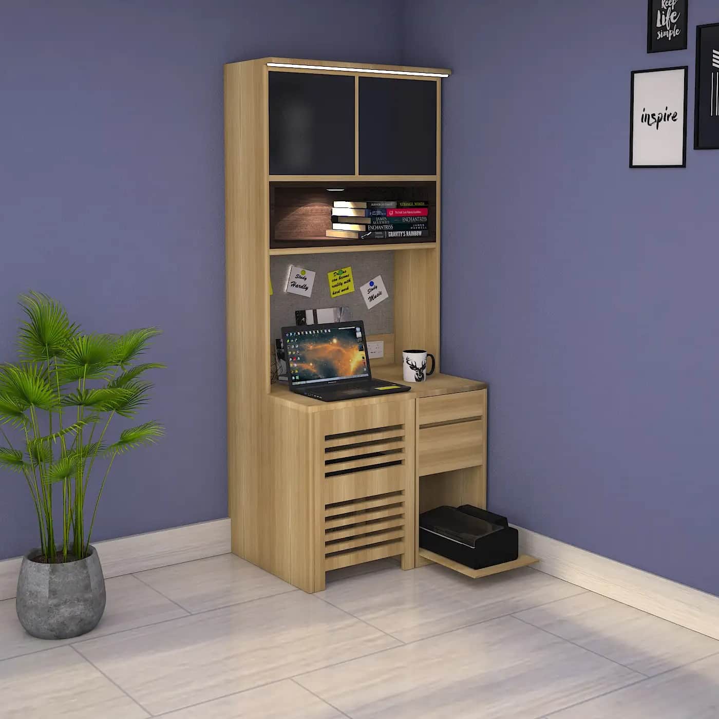 Multi Functional Study Table with Chair - front_view