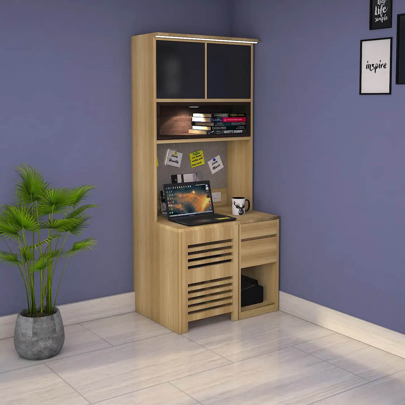 Multi Functional Study Table with Chair - top_view