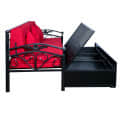 Carlisle Sofa Cum Bed With Hydraulic Storage In Red - right_view