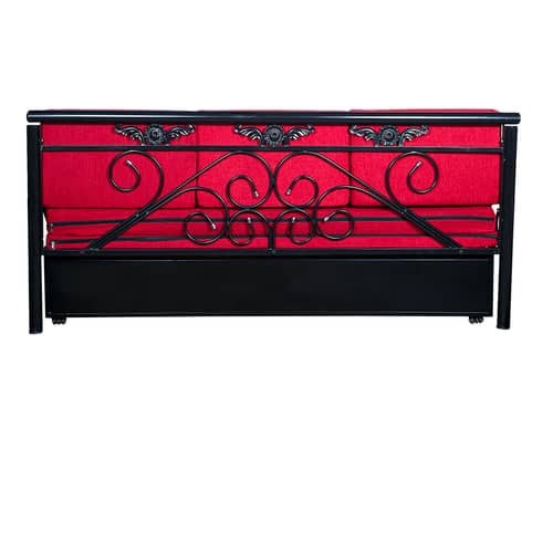 Carlisle Sofa Cum Bed With Hydraulic Storage In Red