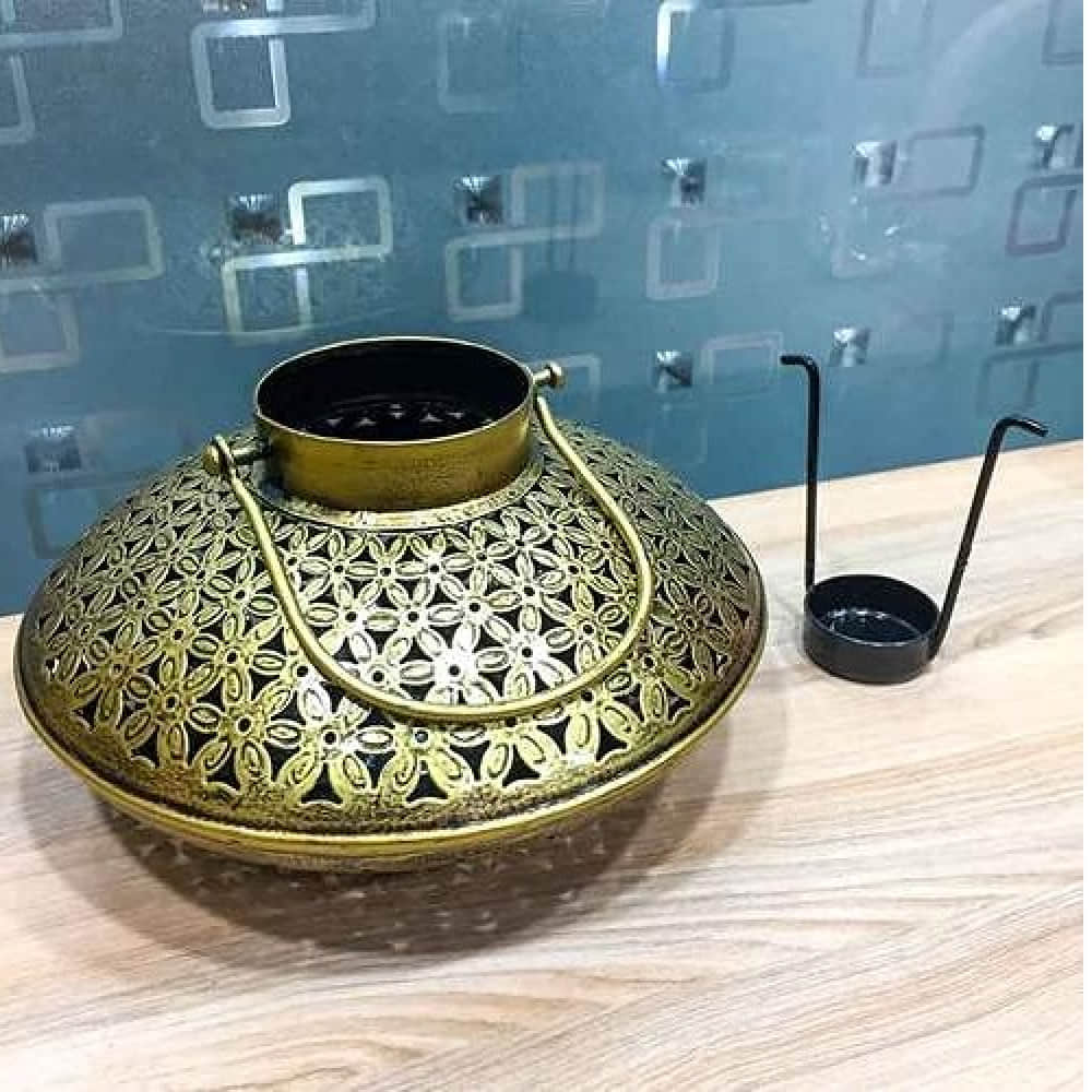Metal Handicraft Netted Handi Shape Degchi T Light Candle Holder - photo