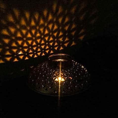 Metal Handicraft Netted Handi Shape Degchi T Light Candle Holder - front_view