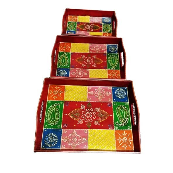 Wooden Serving Tray Set-  (Set of 3 Trays)