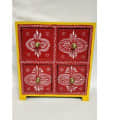 Colourful Embossed Four Pull up Drawer Wooden Box - photo