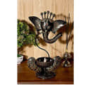 Handpainted Iron Painted  Ganesha  Light Candle Holder - top_view