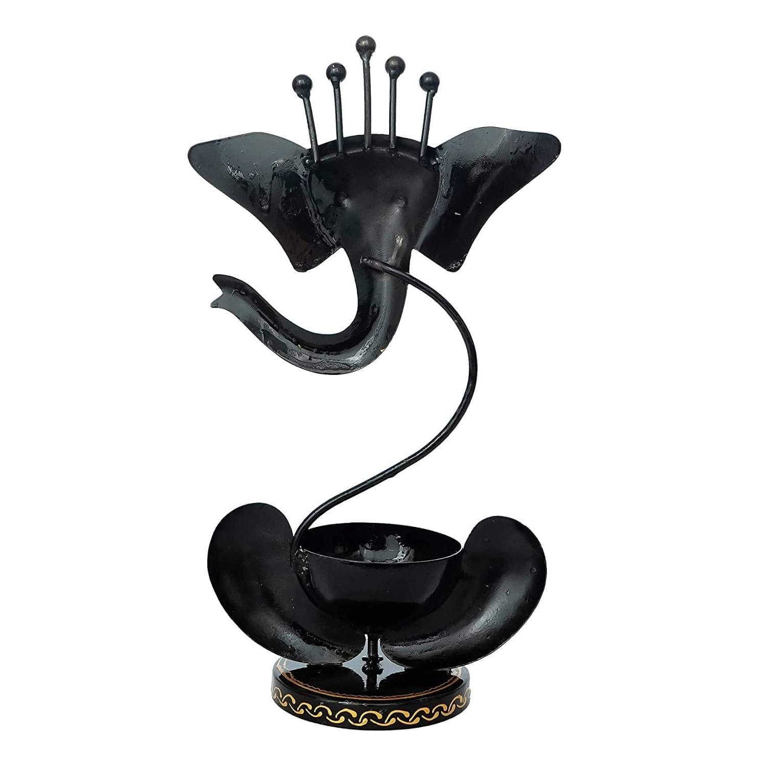 Handpainted Iron Painted  Ganesha  Light Candle Holder