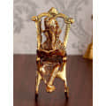 Metal Lord Ganesha Reading Ramayana Statue - front_view