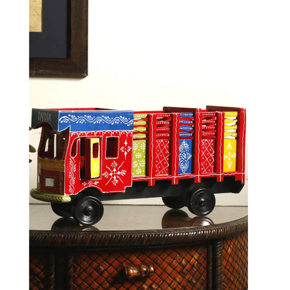 Vintage Style Classic Wooden Truck Showpiece - photo