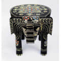 Wooden Rajasthani Hand Painted Elephant Stool - photo
