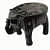 Wooden Rajasthani Hand Painted Elephant Stool - top_view