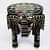 Wooden Rajasthani Hand Painted Elephant Stool - rear_view
