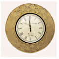 Golden Circular Vintage Analog Wall Clock - photo