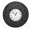 Black Circular Vintage Analog Wall Clock - photo