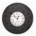 Black Circular Vintage Analog Wall Clock - front_view