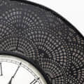 Black Circular Vintage Analog Wall Clock - top_view