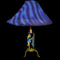 COUPLE PAINTED TABLE TOP BOTTLE LAMP WITH SHADE - top_view