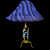COUPLE PAINTED TABLE TOP BOTTLE LAMP WITH SHADE - top_view