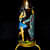 COUPLE PAINTED TABLE TOP BOTTLE LAMP WITH SHADE - left_view