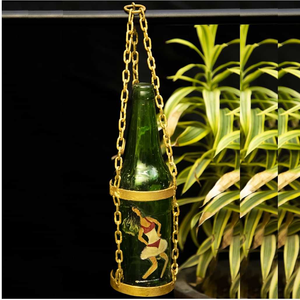 COUPLE PAINTED  HANGING BOTTLE - photo