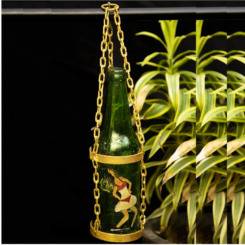 COUPLE PAINTED  HANGING BOTTLE - photo