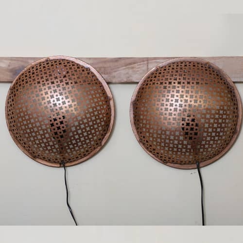 Antique Copper Polished Wall Hanging Lamp (Set Of 2)