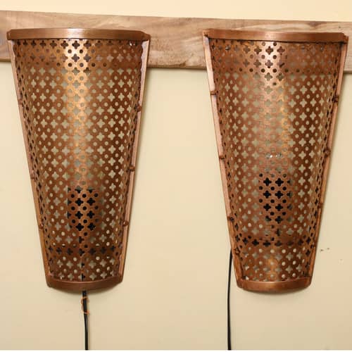 Antique Copper Polished Wall Hanging Lamp (Set of 2)
