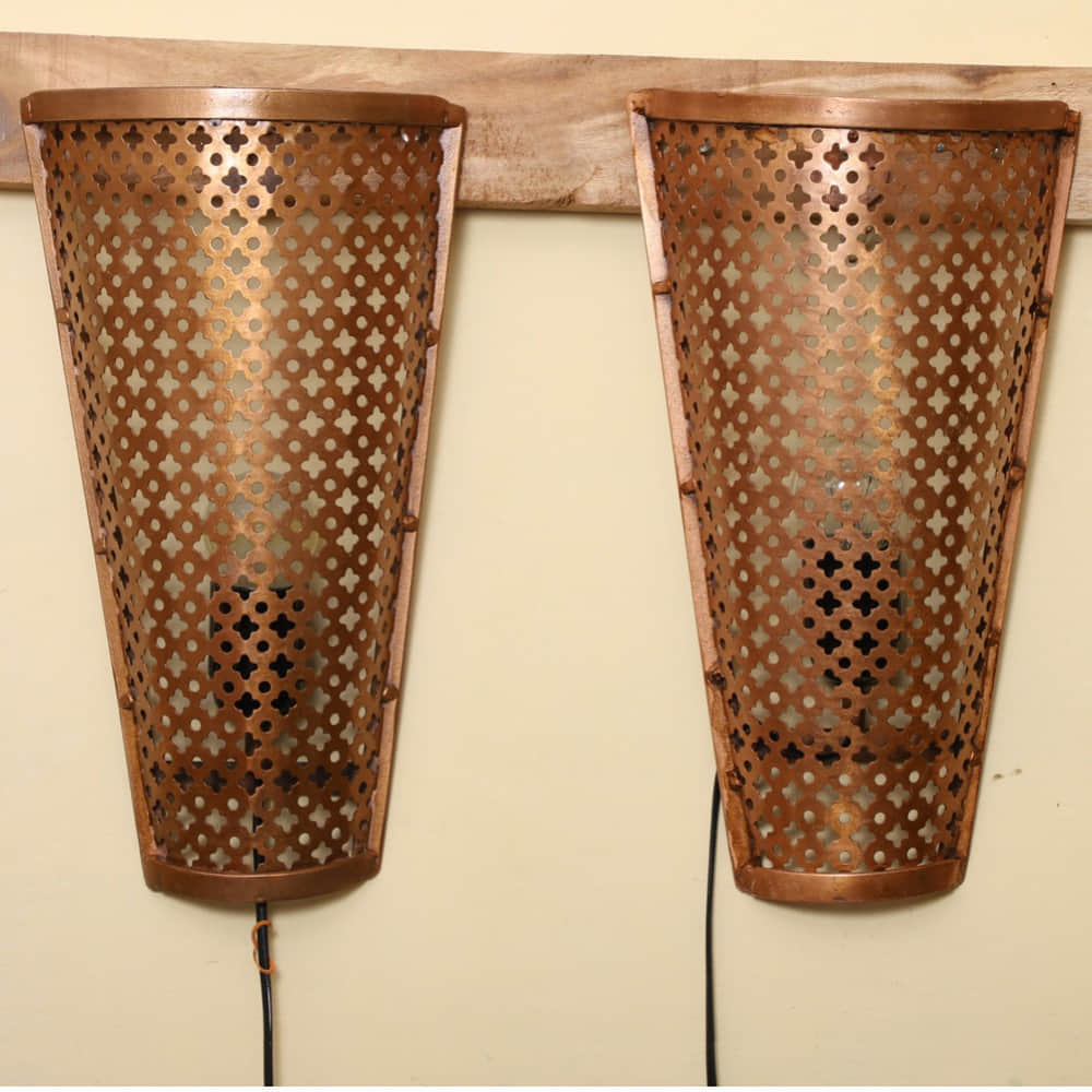 Antique Copper Polished Wall Hanging Lamp (Set of 2) - photo