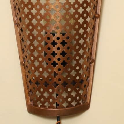 Antique Copper Polished Wall Hanging Lamp (Set of 2) - left_view