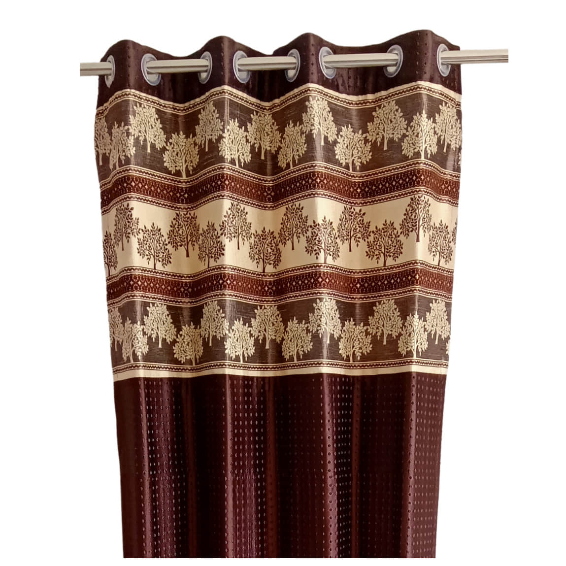 Brown Polyster Curtain For Door - left_view