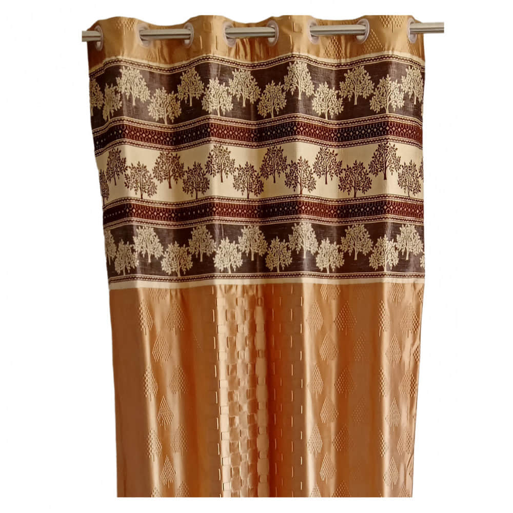 Cream Polyster Curtain - photo