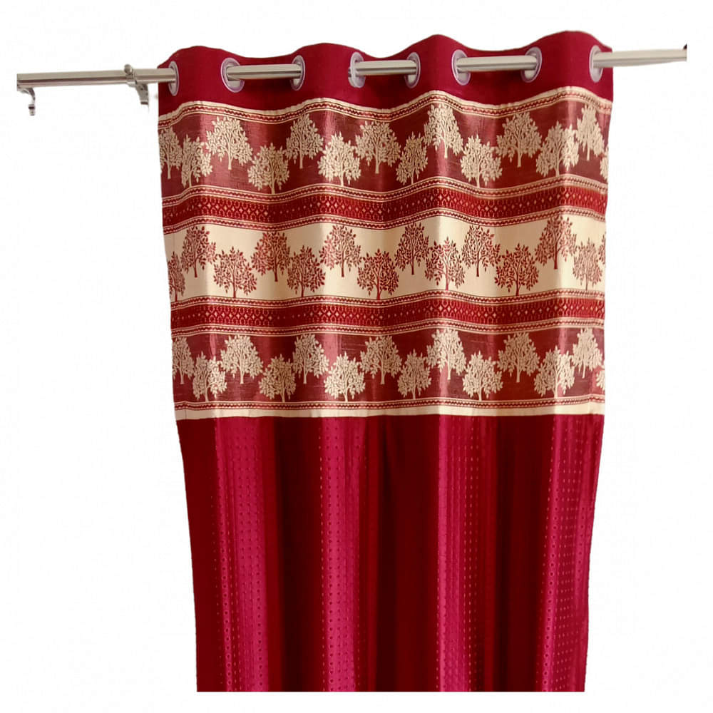 Red Polyster Curtain 1 - photo