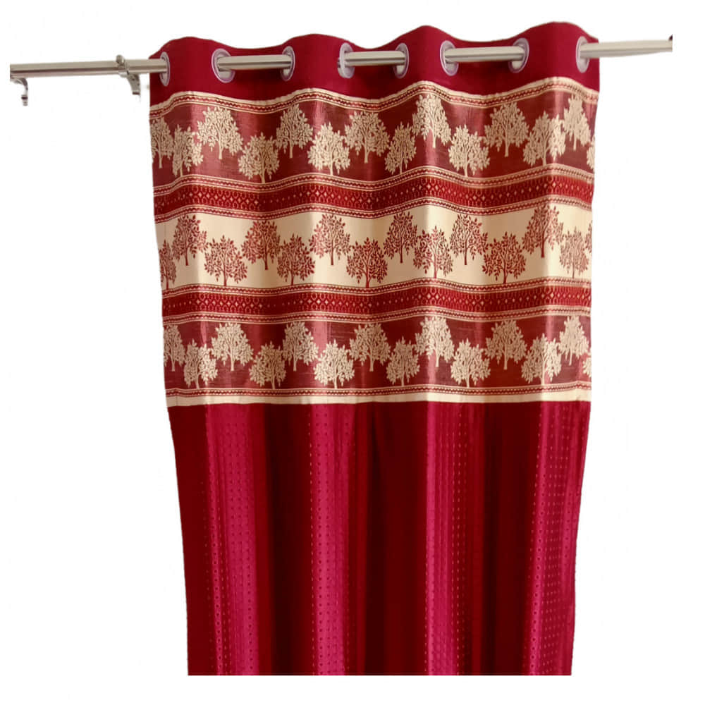 Red Polyster Curtain 3 - photo