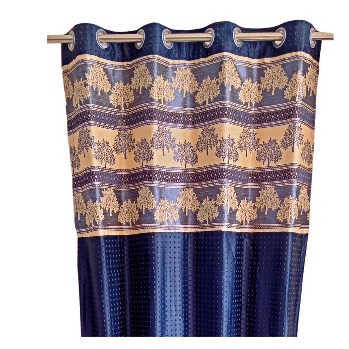 Blue polyster Curtain 2 - front_view