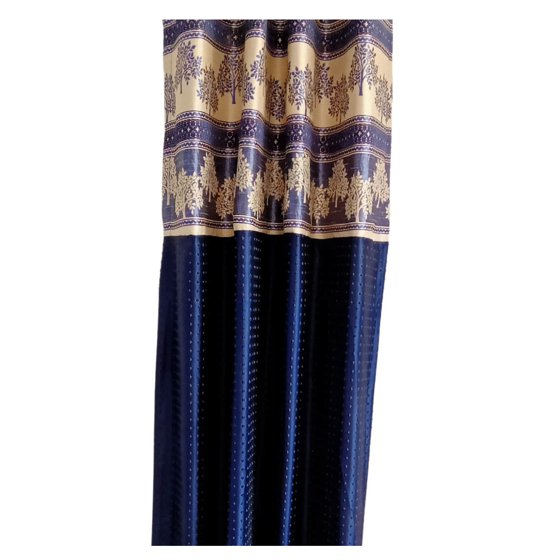 Blue polyster Curtain 2 - left_view