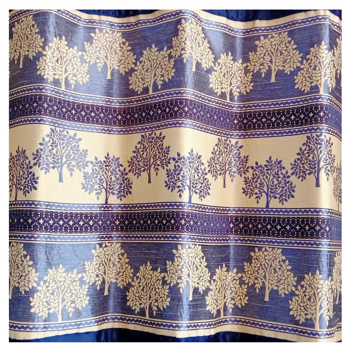Blue Polyster Curtain 1 - top_view