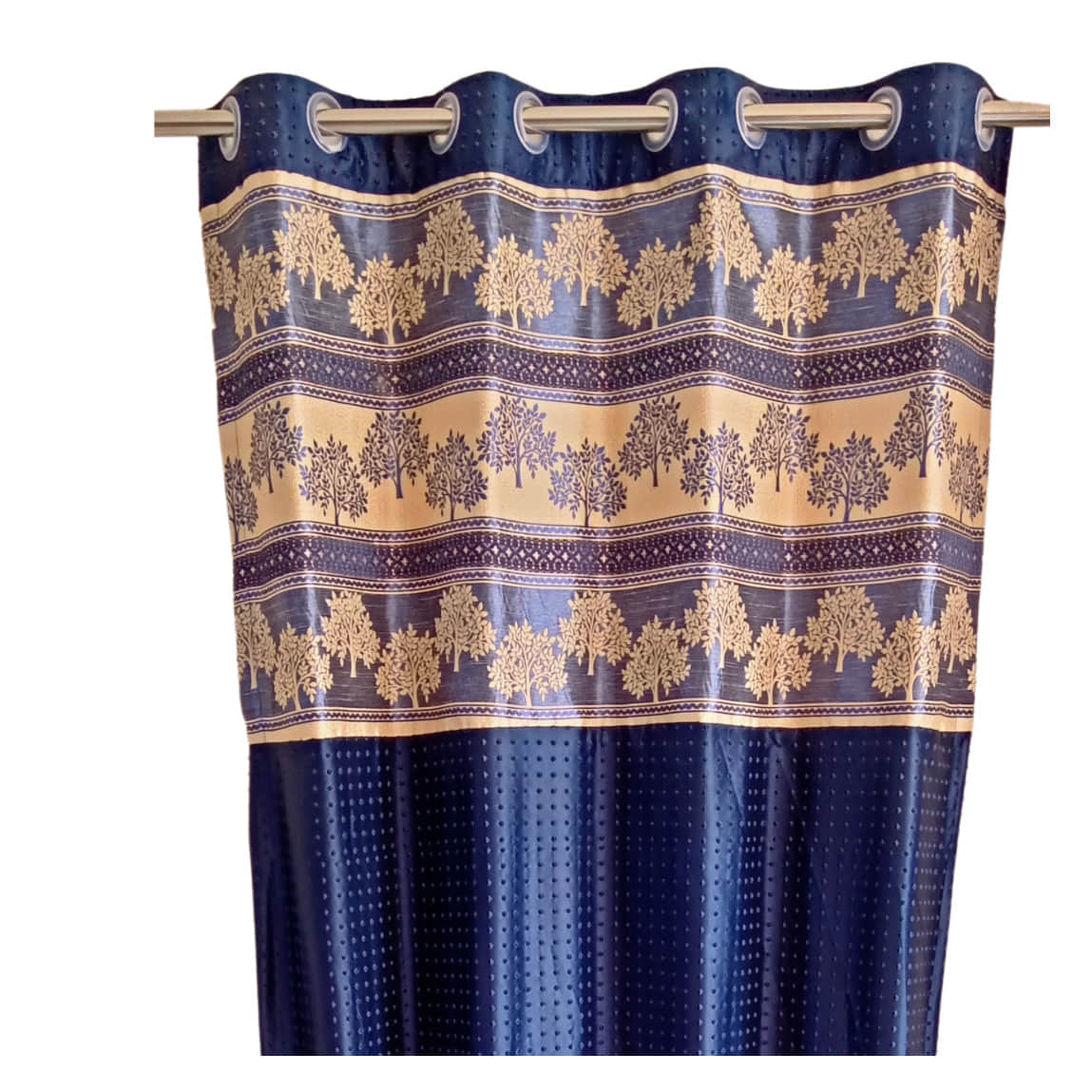 Blue Polyster Curtain - front_view