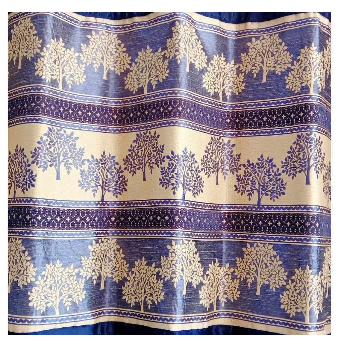 Blue Polyster Curtain - top_view