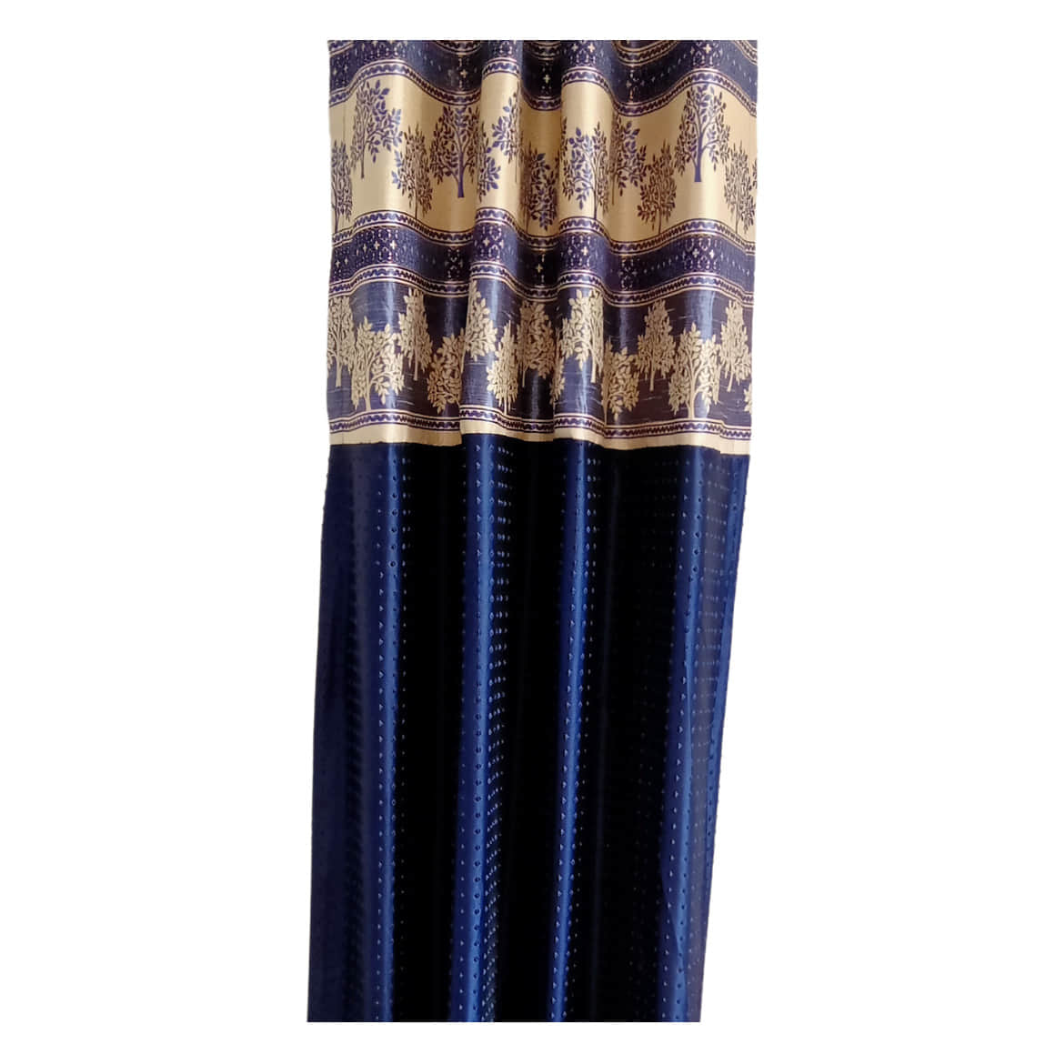 Blue Polyster Curtain - left_view